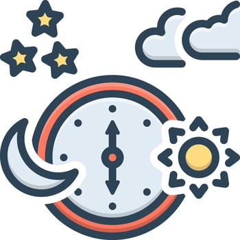 Vector color icon for time zone