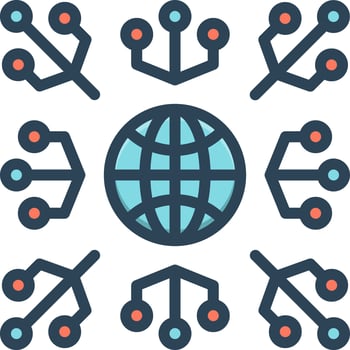 Vector color icon for network