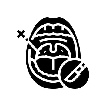 tonsillectomy surgery glyph icon vector illustration