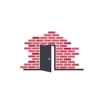 vector illustration design of ancient walls and doors.