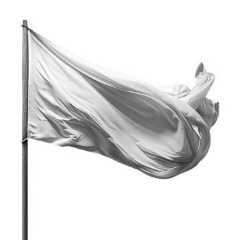 AI generated Blank white flag waving isolated on transparent background png