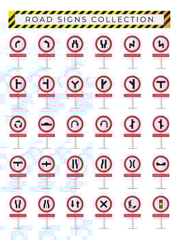 road or traffic signs collection vector