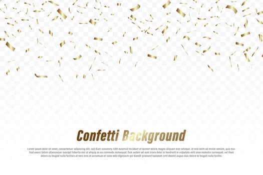 Gold confetti background falls down. for festival decoration vector illustration