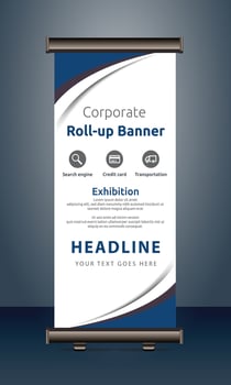 vector rollup banners template with business presentation design template