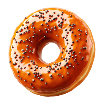 AI generated Donut with glaze isolated on transparent background png