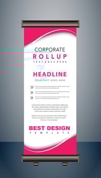vector rollup banners template with business presentation design template