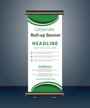 vector rollup banners template with business presentation design template