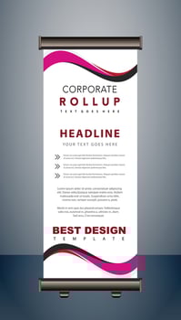 vector rollup banners template with business presentation design template