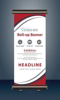 vector rollup banners template with business presentation design template
