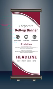 vector rollup banners template with business presentation design template