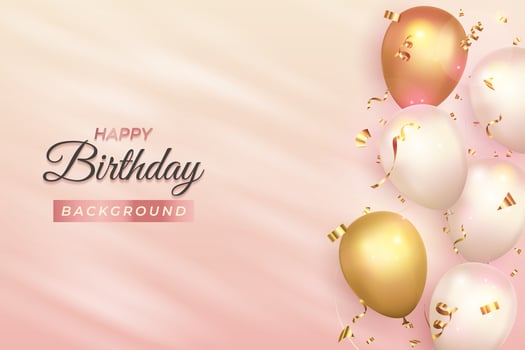 Happy Birthday with Realistic Balloon Background vector