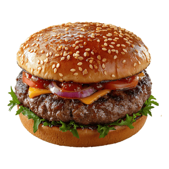 AI generated Big hamburger isolated on transparent background png