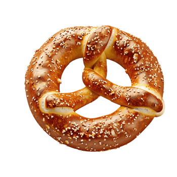 AI generated Bavarian pretzel with sesame seeds isolated on transparent background png
