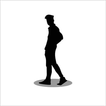 Boys silhouette stock vector illustration