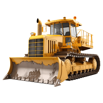 AI generated 3D Rendering of a Construction Bulldozer on Transparent Background - Ai Generated png