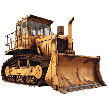 AI generated 3D Rendering of a Construction Bulldozer on Transparent Background - Ai Generated png