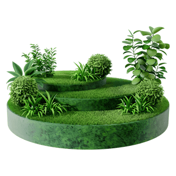 AI generated 3D Rendering of a Grass in a Round podium shape on Transparent Background - Ai Generated png