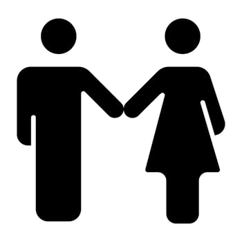 Man and woman together, icon of spouse vector