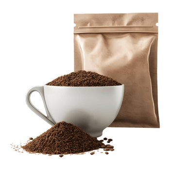 AI generated 3D Rendering of a Coffee Powder in a Bag on Transparent Background - Ai Generated png