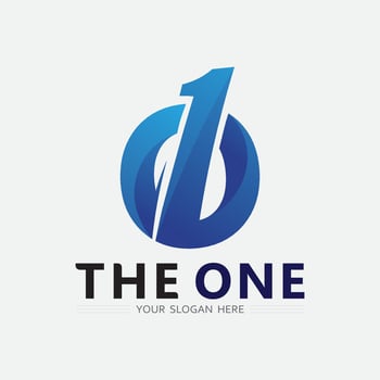 Number one logo and Vector Number design Stock Images Illustration