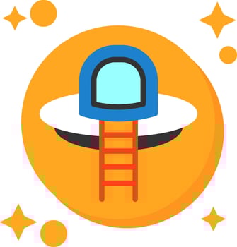 UFO Tailed Color Icon vector