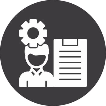 Project Manager Glyph Circle Icon vector