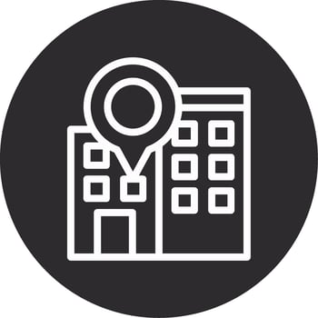Office Location Inverted Icon vector