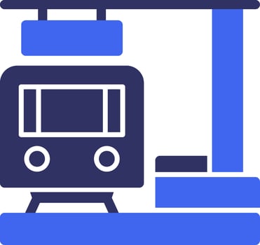 Train Station Solid Two Color Icon vector