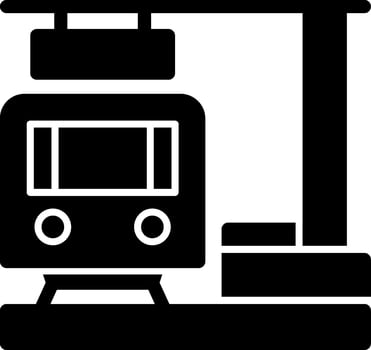 Train Station Glyph vector