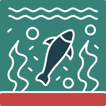 Aquarium Glyph Multi Color Icon vector