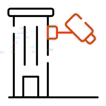 An editable design icon of CCTV camera vector