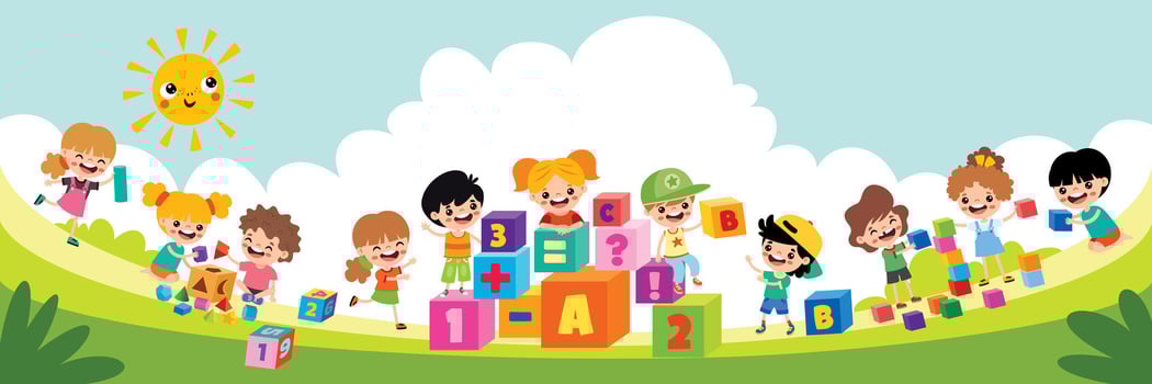 Funny Kids Playing At Nature vector