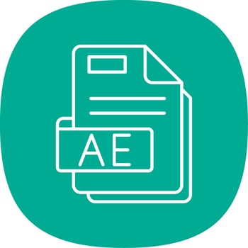 Ae Line Curve Icon vector