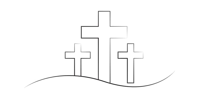 Christian black cross logo and icon design for good friday vector