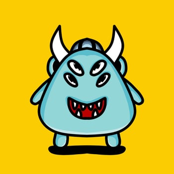 Cute and Kawaii monster icon set. Collection of cute cartoon monster in different playful characters. Funny devil, alien, demon and creature flat, dot texture. Design for kids, comic, education vector