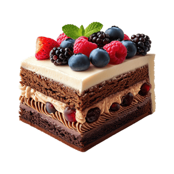 AI generated Delicious cake with berries isolated on transparent background png