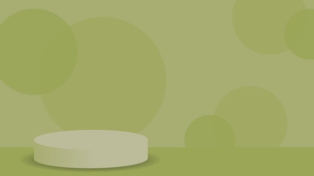 Green podium stage background. podium in minimal style for products. 3D vector minimalism