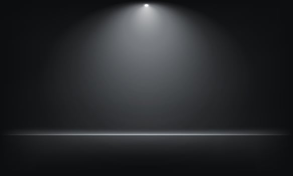 Empty Black studio room background. Abstract studio room platform design. Empty room with light effect. Use for product display presentation, cosmetic display mockup, showcase, media banner, etc. vector