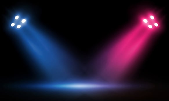 Colorful lights on the stage light floodlights vector design.