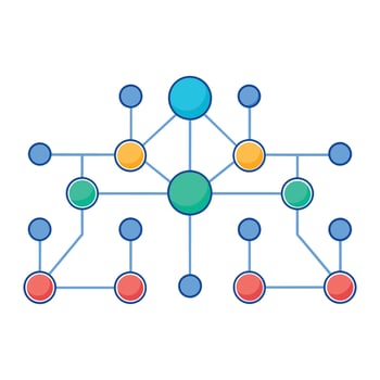 Random chart network isolated flat vector illustration