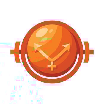 Venus mars isolated flat vector illustration
