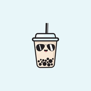 Cool Bubble Tea Boba Cute Design vector