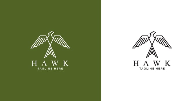 Hawk Eagle Minimal Logo Template Design For Business And Company vector