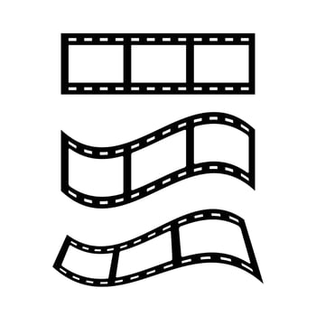 Movie frame Film frame flat vector silhouette icon isolated on white background. Element for movie, cinema, film concept. Icon for web design.