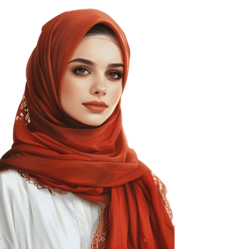AI generated 3D Rendering of a Muslim Girl Wearing Hijab on Transparent Background - Ai Generated png