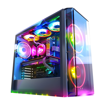 AI generated 3D Rendering of a Gaming Pc on Transparent Background - Ai Generated png