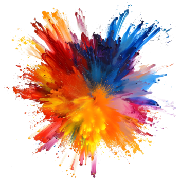 AI generated 3D Rendering of a Color Splashes in Air on Transparent Background - Ai Generated png