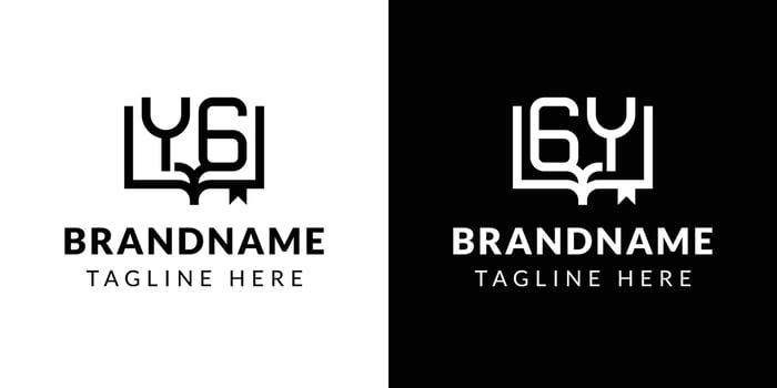 Letters GY and YG Book Logo, suitable for business related to book with GY or YG initials vector