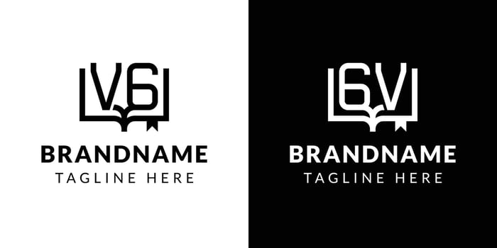 Letters GV and VG Book Logo, suitable for business related to book with GV or VG initials vector
