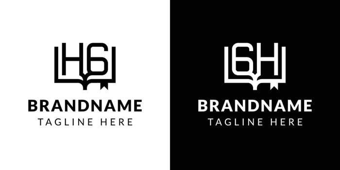 Letters GH and HG Book Logo, suitable for business related to book with GH or HG intials vector